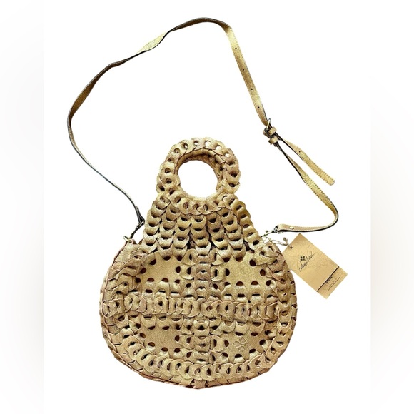 Patricia Nash Ticci Chain Link Gold Leather Shoulder Bag NWT - Picture 1 of 10